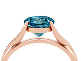 Rose gold Round Cut Blue Topaz Solitaire Twist Band Prong Setting Ring_73