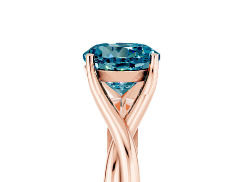 Rose gold Round Cut Blue Topaz Solitaire Twist Band Prong Setting Ring_74