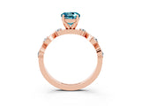 Rose gold Round Cut Blue Topaz Solitaire Twisted Band with Round  Accents and Prong Setting_15