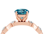 Rose gold Round Cut Blue Topaz Solitaire Twisted Band with Round  Accents and Prong Setting_16