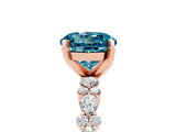 Rose gold Round Cut Blue Topaz Solitaire with Side Stones, Pave Band, Four-Prong Setting_41
