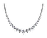 Rose gold Round Cut Brilliant Graduated Diamond Tennis Necklace with Four-Prong Setting