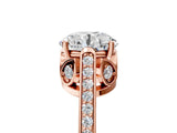 Rose gold Round Cut Cathedral Pave Diamond Engagement Ring with Six-Prong Setting_39
