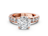 Rose gold Round Cut Channel Set Diamond Engagement Ring with Four-Prong Setting_244