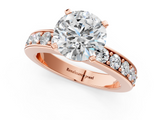 Rose gold Round Cut Channel Set Diamond Engagement Ring with Four-Prong Setting_245
