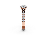 Rose gold Round Cut Channel Set Diamond Engagement Ring with Four-Prong Setting_246
