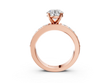 Rose gold Round Cut Channel Set Diamond Engagement Ring with Four-Prong Setting_247