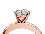 Rose gold Round Cut Channel Set Diamond Engagement Ring with Four-Prong Setting_248