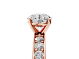 Rose gold Round Cut Channel Set Diamond Engagement Ring with Four-Prong Setting_249