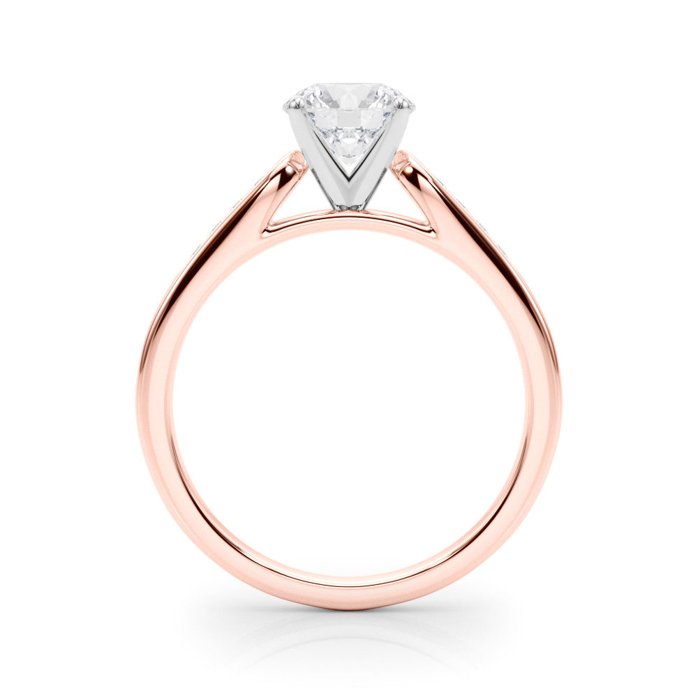 Rose gold Round Cut Channel Set Solitaire Engagement Ring with Four-Prong Setting 2