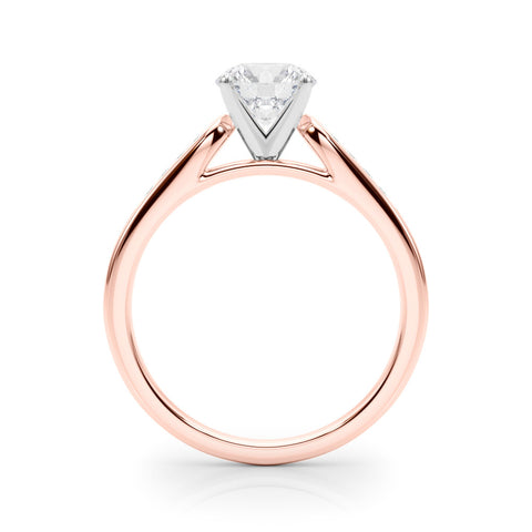 Rose gold Round Cut Channel Set Solitaire Engagement Ring with Four-Prong Setting 2