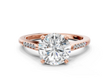 Rose gold Round Cut Channel Set Solitaire Engagement Ring with Four-Prong Setting_228