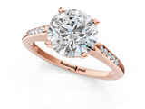 Rose gold Round Cut Channel Set Solitaire Engagement Ring with Four-Prong Setting_229