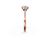Rose gold Round Cut Channel Set Solitaire Engagement Ring with Four-Prong Setting_230