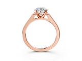 Rose gold Round Cut Channel Set Solitaire Engagement Ring with Four-Prong Setting_231