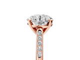 Rose gold Round Cut Channel Set Solitaire Engagement Ring with Four-Prong Setting_233