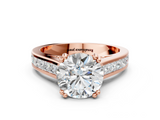 Rose gold Round Cut Channel Set Solitaire Engagement Ring with Prong Setting_31