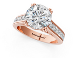 Rose gold Round Cut Channel Set Solitaire Engagement Ring with Prong Setting_32