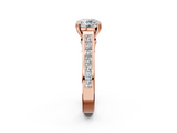 Rose gold Round Cut Channel Set Solitaire Engagement Ring with Prong Setting_33