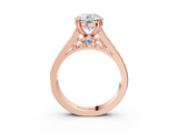 Rose gold Round Cut Channel Set Solitaire Engagement Ring with Prong Setting_34