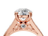 Rose gold Round Cut Channel Set Solitaire Engagement Ring with Prong Setting_35