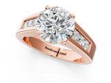 Rose gold Round Cut Channel Set Solitaire Ring with Four-Prong Setting_7
