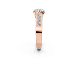 Rose gold Round Cut Channel Set Solitaire Ring with Four-Prong Setting_8