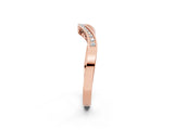 Rose gold Round Cut Channel Set Wave Band with Pavé Setting_6