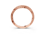 Rose gold Round Cut Channel Set Wave Band with Pavé Setting_7