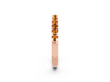 Rose gold Round Cut Citrine Pavé Set Thin Band_2