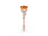 Rose gold Round Cut Citrine Scattered Round Accent Ring with Prong Setting_14
