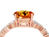 Rose gold Round Cut Citrine Scattered Round Accent Ring with Prong Setting_16