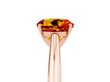 Rose gold Round Cut Citrine Solitaire Engagement Ring with Cathedral Setting and Four-Prong Mount_29