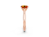 Rose gold Round Cut Citrine Solitaire Engagement Ring with Cathedral Setting and Four-Prong Mount_32
