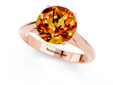 Rose gold Round Cut Citrine Solitaire Engagement Ring with Cathedral Setting and Four-Prong Mount_73