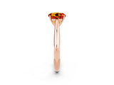 Rose gold Round Cut Citrine Solitaire Engagement Ring with Cathedral Setting and Four-Prong Mount_74