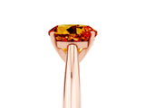 Rose gold Round Cut Citrine Solitaire Engagement Ring with Cathedral Setting and Four-Prong Mount_77