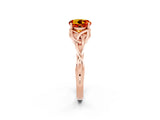 Rose gold Round Cut Citrine Solitaire Engagement Ring with Celtic Knot Band and Four-Prong Setting_2
