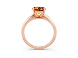 Rose gold Round Cut Citrine Solitaire Engagement Ring with Classic Band and Four-Prong Setting_27