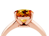 Rose gold Round Cut Citrine Solitaire Engagement Ring with Classic Band and Four-Prong Setting_28