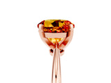 Rose gold Round Cut Citrine Solitaire Engagement Ring with Classic Band and Four-Prong Setting_29