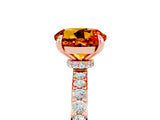 Rose gold Round Cut Citrine Solitaire Engagement Ring with Pavé Band and Four-Prong Setting_5