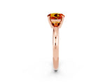 Rose gold Round Cut Citrine Solitaire Engagement Ring with Round Band and Four-Prong Setting_2