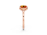 Rose gold Round Cut Citrine Solitaire Ring with Flower Prong Setting and Classic Band_38