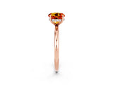 Rose gold Round Cut Citrine Solitaire Ring with Thin Band and Four-Prong Setting_14