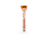 Rose gold Round Cut Citrine Solitaire Twist Band Prong Setting Ring_59