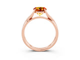 Rose gold Round Cut Citrine Solitaire Twist Band Prong Setting Ring_60
