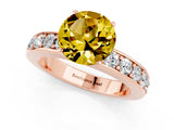 Rose gold Round Cut Cut Channel Set Diamond Engagement Ring with Four-Prong Setting_1