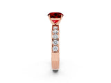 Rose gold Round Cut Cut Channel Set Diamond Engagement Ring with Four-Prong Setting_2