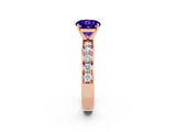 Rose gold Round Cut Cut Channel Set Diamond Engagement Ring with Four-Prong Setting_2